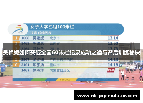 吴艳妮如何突破全国60米栏纪录成功之道与背后训练秘诀